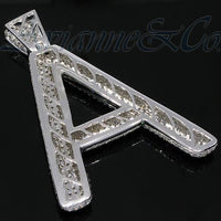 Thumbnail for 14K White Solid Gold Mens Diamond Initial Letter Pendant 10.35 Ctw
