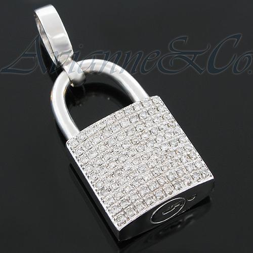 white gold diamond padlock