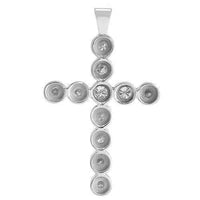 Thumbnail for White 14K White Solid Gold Womens Bezel Set Diamond Cross 1.15 Ctw