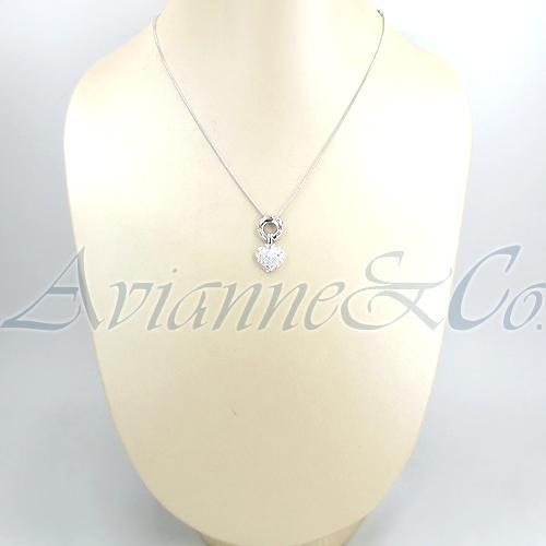 White 14K White Solid Gold Womens Diamond Heart Pendant 0.26 Ctw