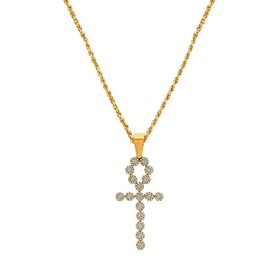 Colgante Ankh de oro amarillo de 14 k