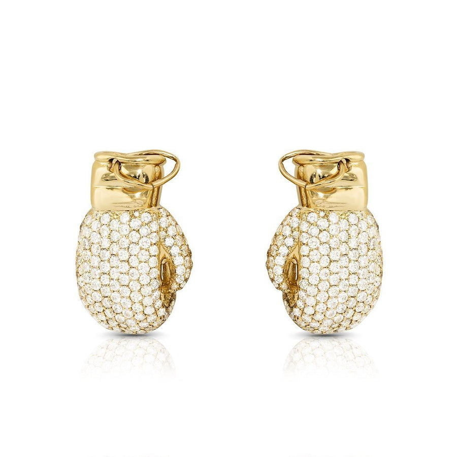 14k Yellow Gold Diamond Boxing Gloves Pendant 3.70 Ctw