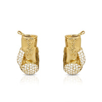 Thumbnail for 14k Yellow Gold Diamond Boxing Gloves Pendant 3.70 Ctw