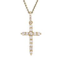 Thumbnail for Yellow 14k Yellow Gold Diamond Cross 0.50ctw