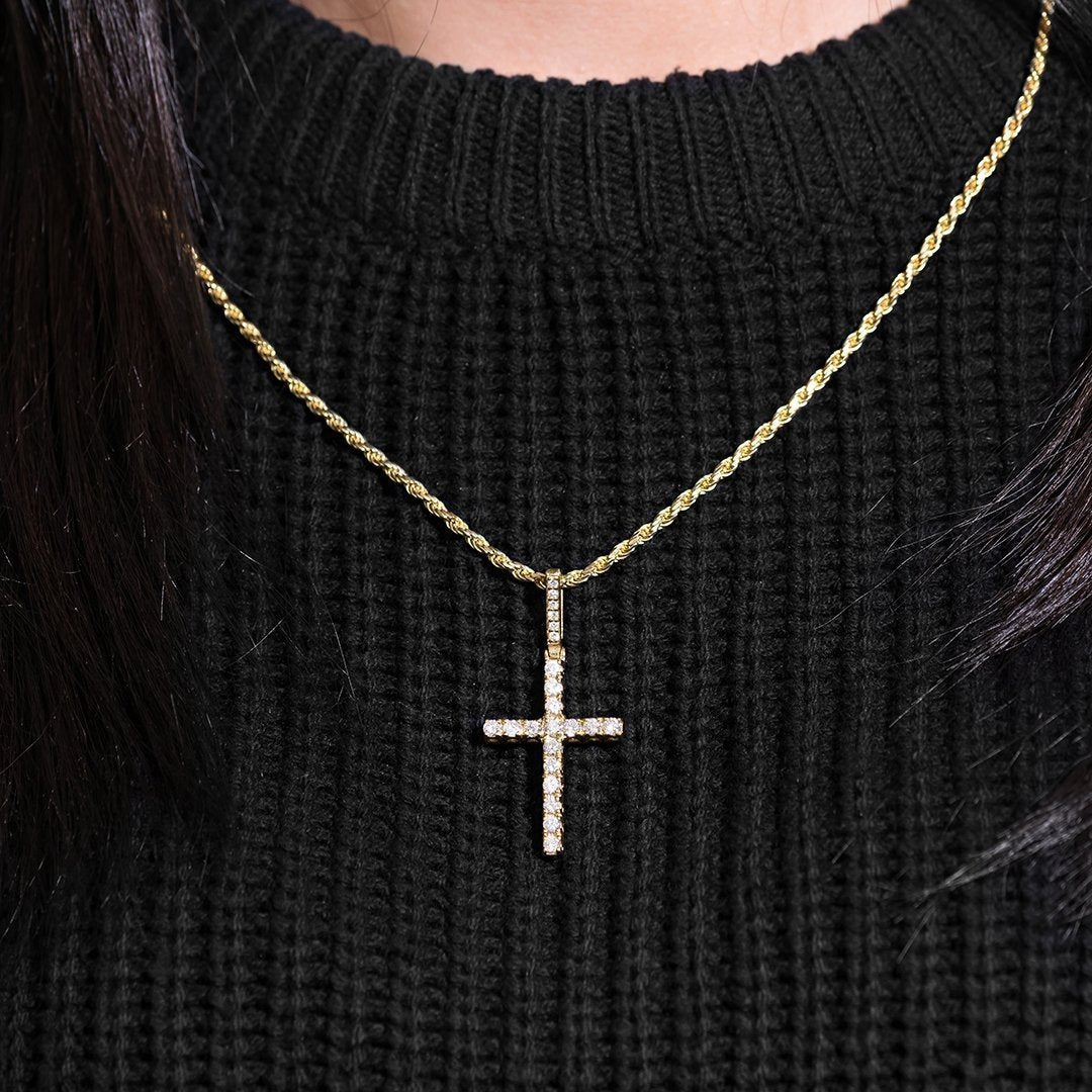 Yellow 14k Yellow Gold Diamond Cross 1.30 Ctw