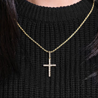 Thumbnail for Yellow 14k Yellow Gold Diamond Cross 1.30 Ctw