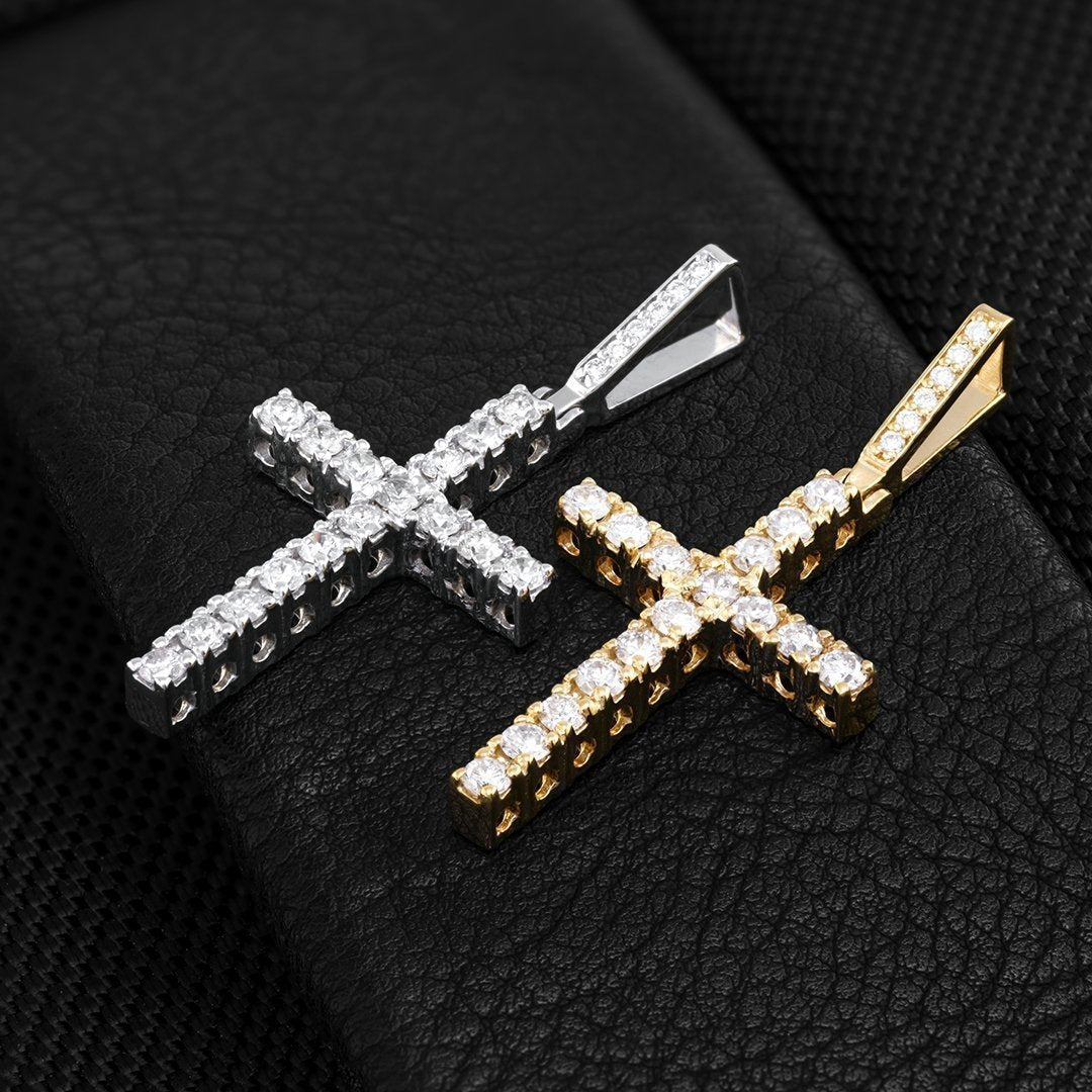 Yellow 14k Yellow Gold Diamond Cross 1.30 Ctw