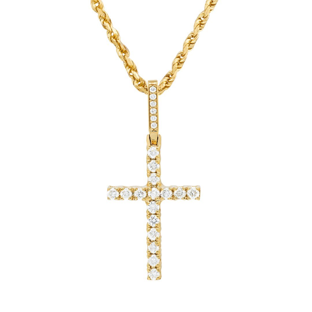 Yellow 14k Yellow Gold Diamond Cross 1.30 Ctw