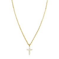 Thumbnail for Yellow 14k Yellow Gold Diamond Cross Pendant 0.61 Ctw