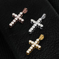 Thumbnail for Yellow 14k Yellow Gold Diamond Cross Pendant 0.61 Ctw