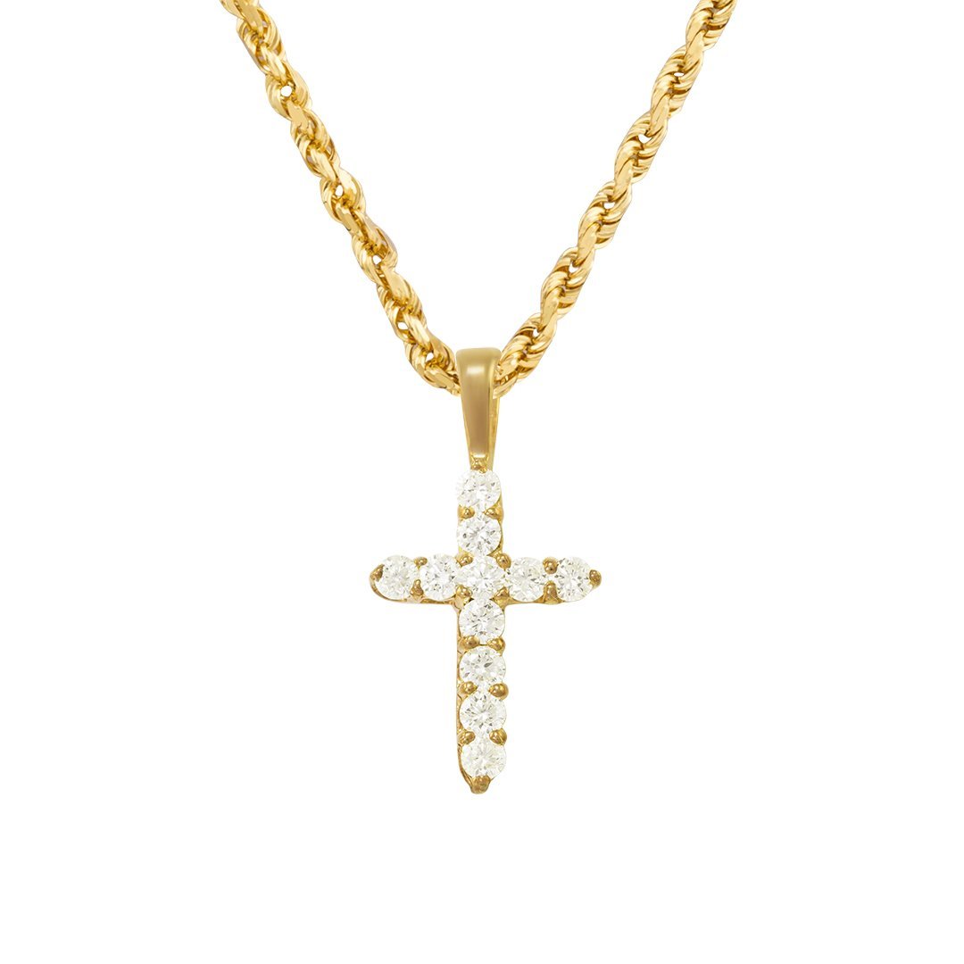 Yellow 14k Yellow Gold Diamond Cross Pendant 0.61 Ctw