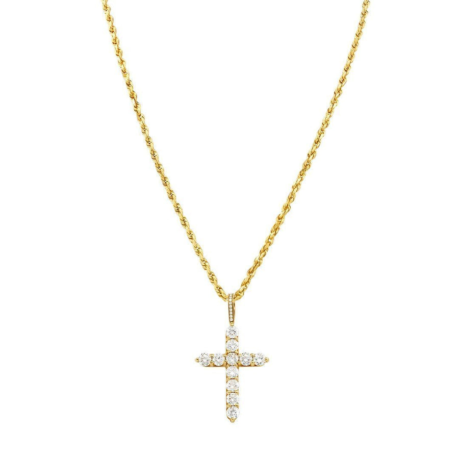 14k Yellow Gold Diamond Cross Pendant 6.25 Ctw