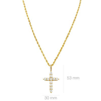 Thumbnail for 14k Yellow Gold Diamond Cross Pendant 6.25 Ctw