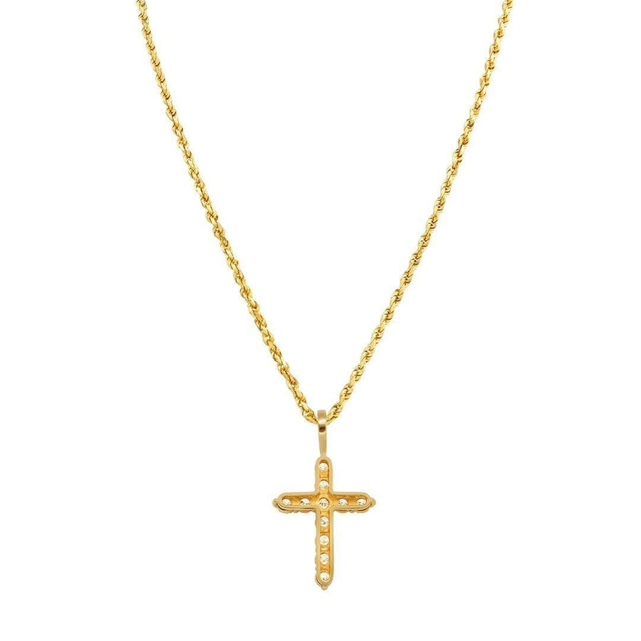 14k Yellow Gold Diamond Cross Pendant 6.25 Ctw