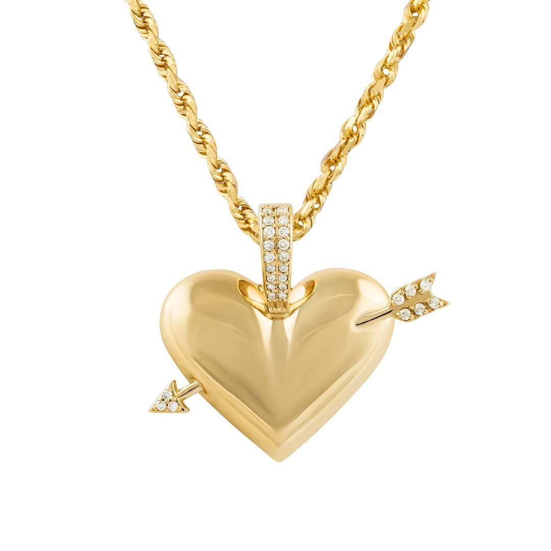 Yellow 14k Yellow Gold Diamond Heart Pendant 0.18 Ctw