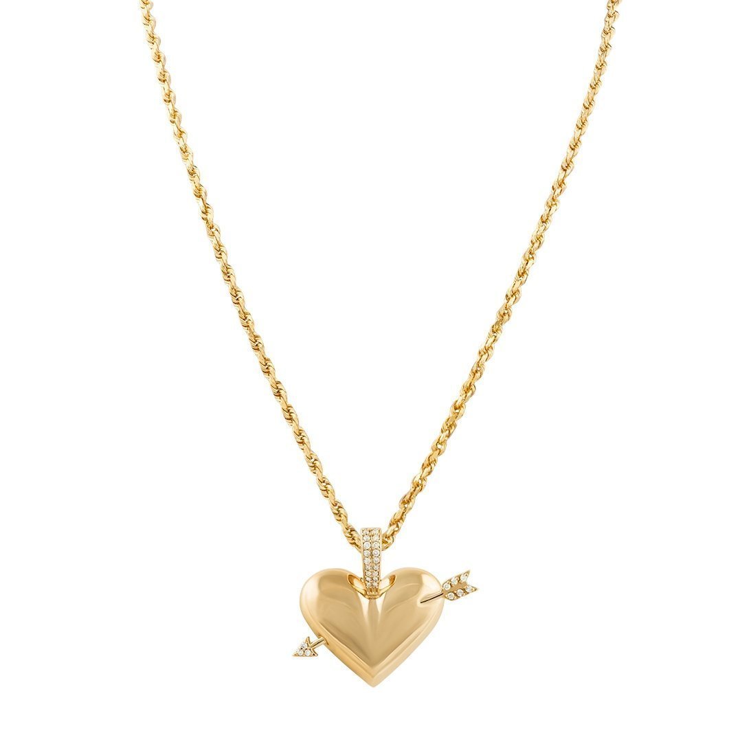 Yellow 14k Yellow Gold Diamond Heart Pendant 0.18 Ctw