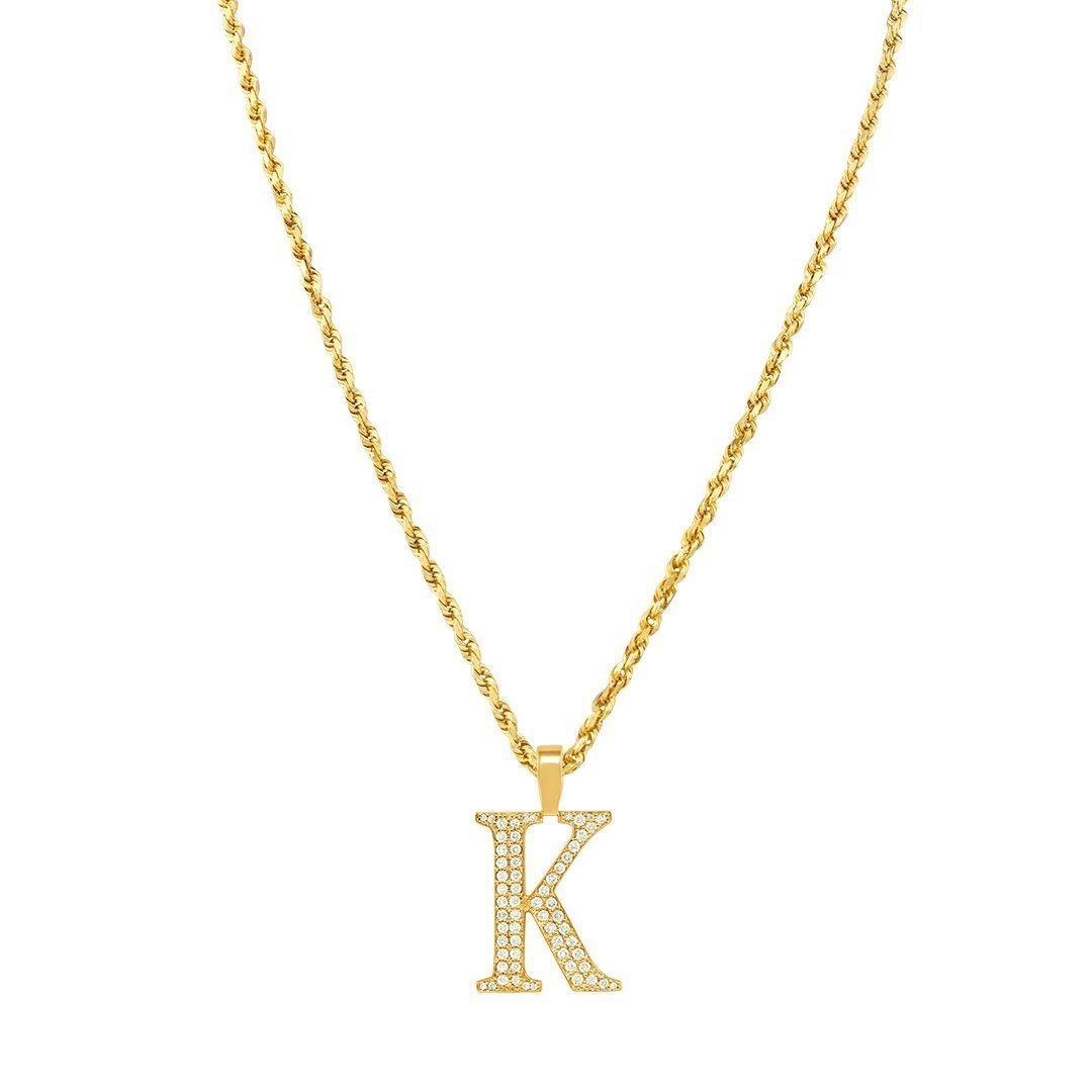Diamond k pendant necklace Clearance