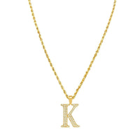 Thumbnail for Yellow 14K Yellow Gold Diamond Initial Letter K Pendant 0.81 Ctw