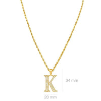 Thumbnail for Yellow 14K Yellow Gold Diamond Initial Letter K Pendant 0.81 Ctw