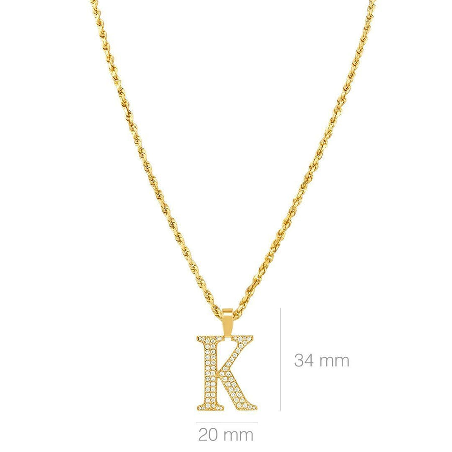 Yellow 14K Yellow Gold Diamond Initial Letter K Pendant 0.81 Ctw