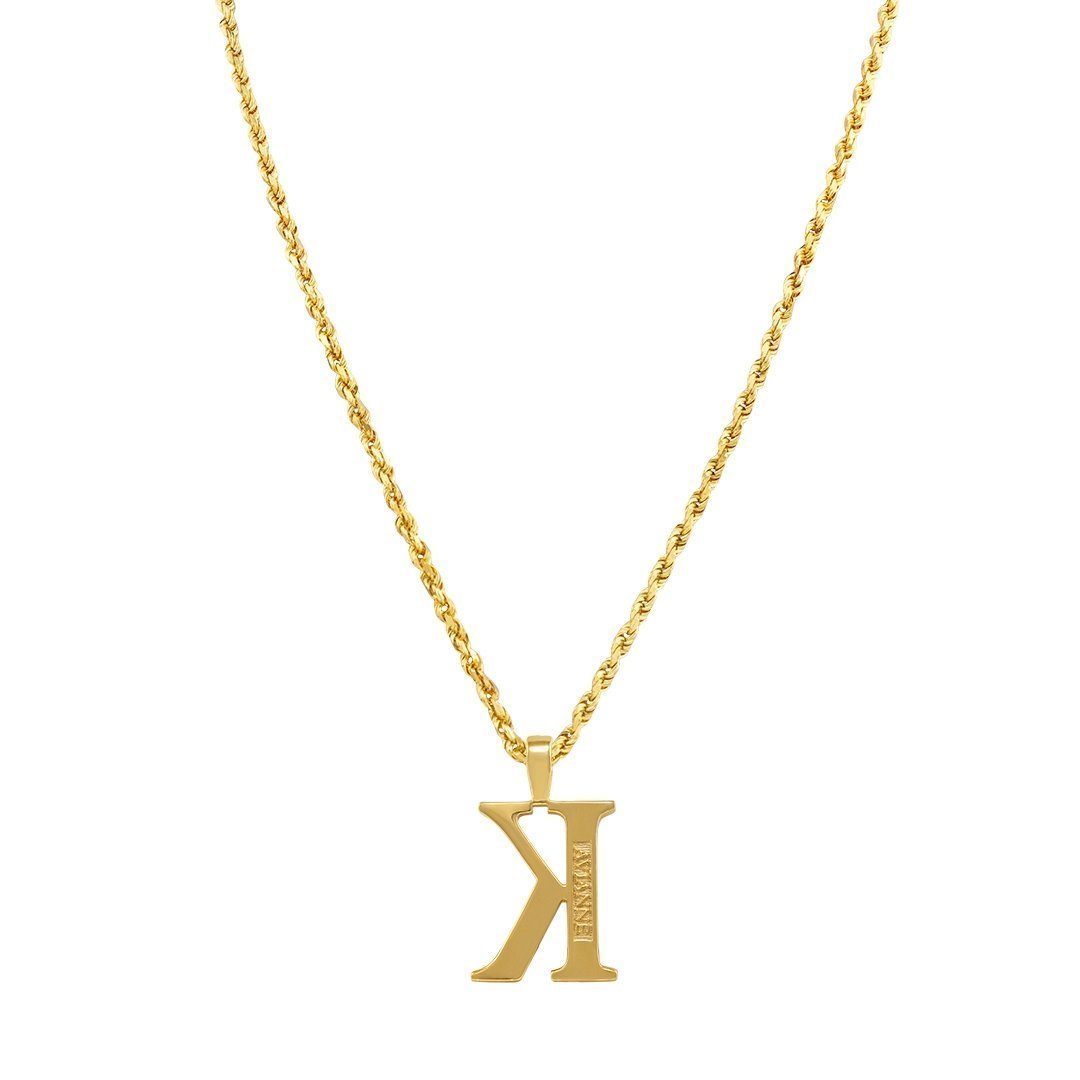 Yellow 14K Yellow Gold Diamond Initial Letter K Pendant 0.81 Ctw