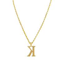 Thumbnail for Yellow 14K Yellow Gold Diamond Initial Letter K Pendant 0.81 Ctw