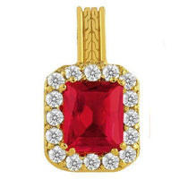 Thumbnail for 14K Yellow Gold Diamond Ruby Pendant 2.00 Ctw