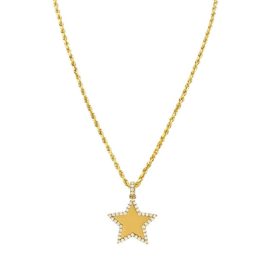 14k Yellow Gold Diamond Star Pendant 3.50 Ctw
