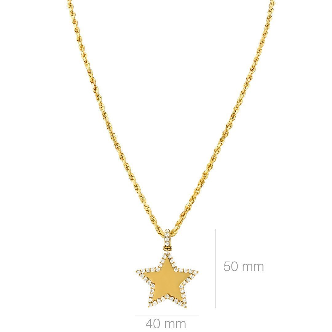 14k Yellow Gold Diamond Star Pendant 3.50 Ctw