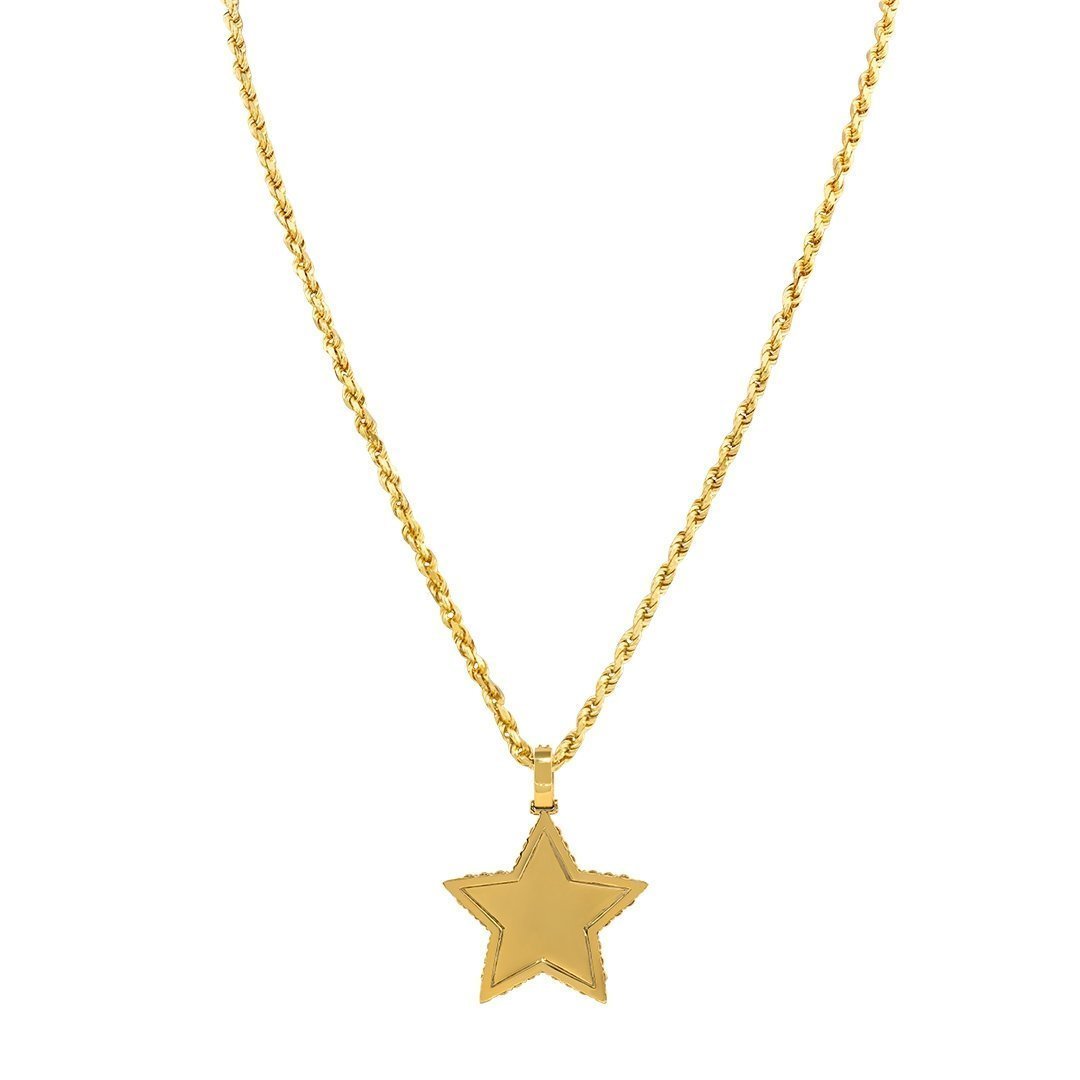 14k Yellow Gold Diamond Star Pendant 3.50 Ctw