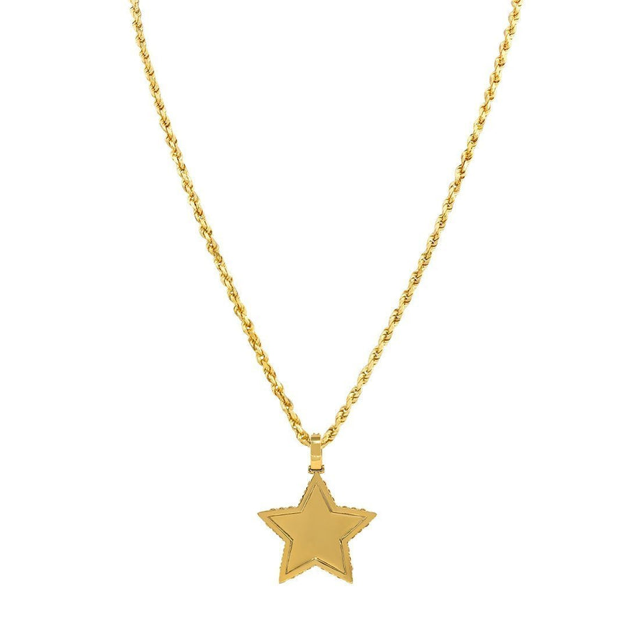 14k Yellow Gold Diamond Star Pendant 3.50 Ctw