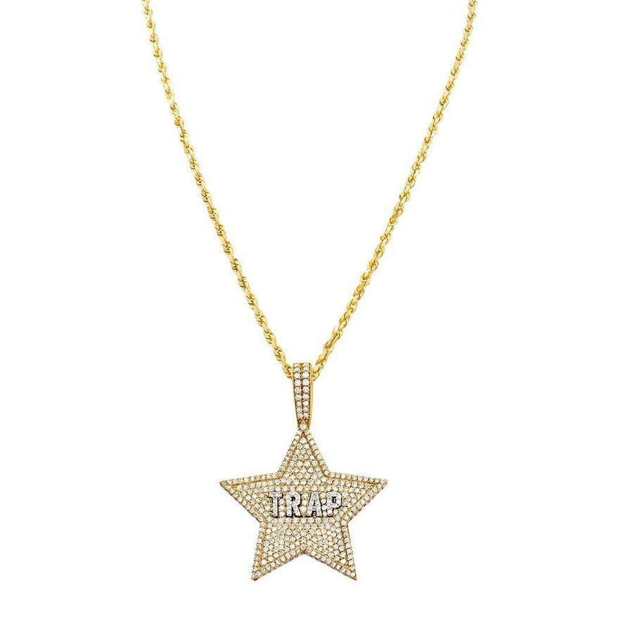 14k Yellow Gold Diamond Trap Star Pendant 2.25 Ctw