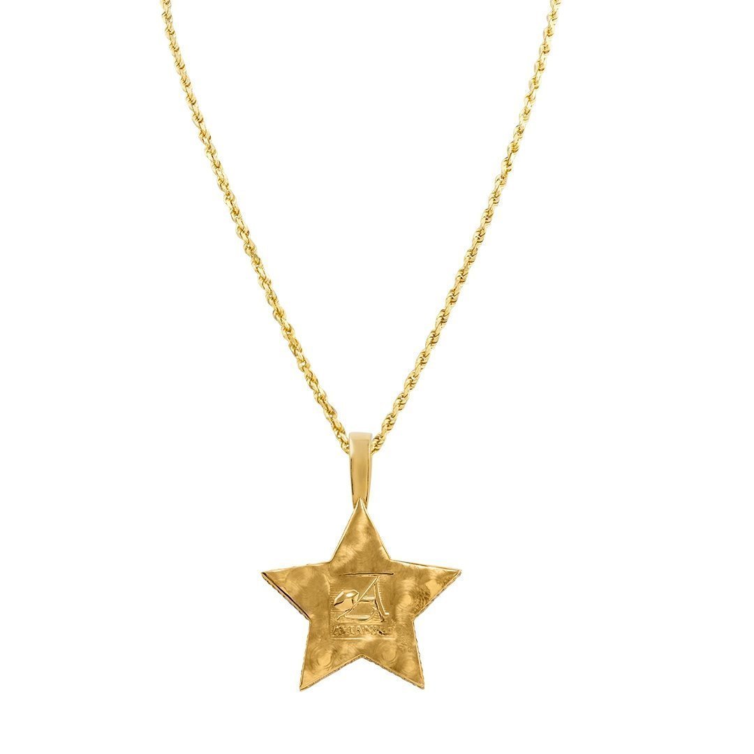 14k Yellow Gold Diamond Trap Star Pendant 2.25 Ctw