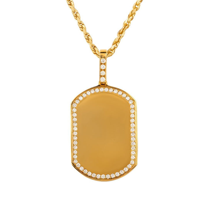 14K Gold Dog Tag Necklace