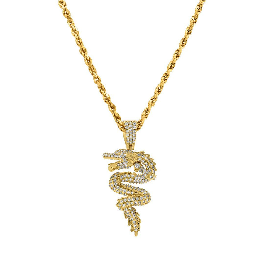 Colgante de dragón de oro amarillo de 14 k de 1,6 quilates