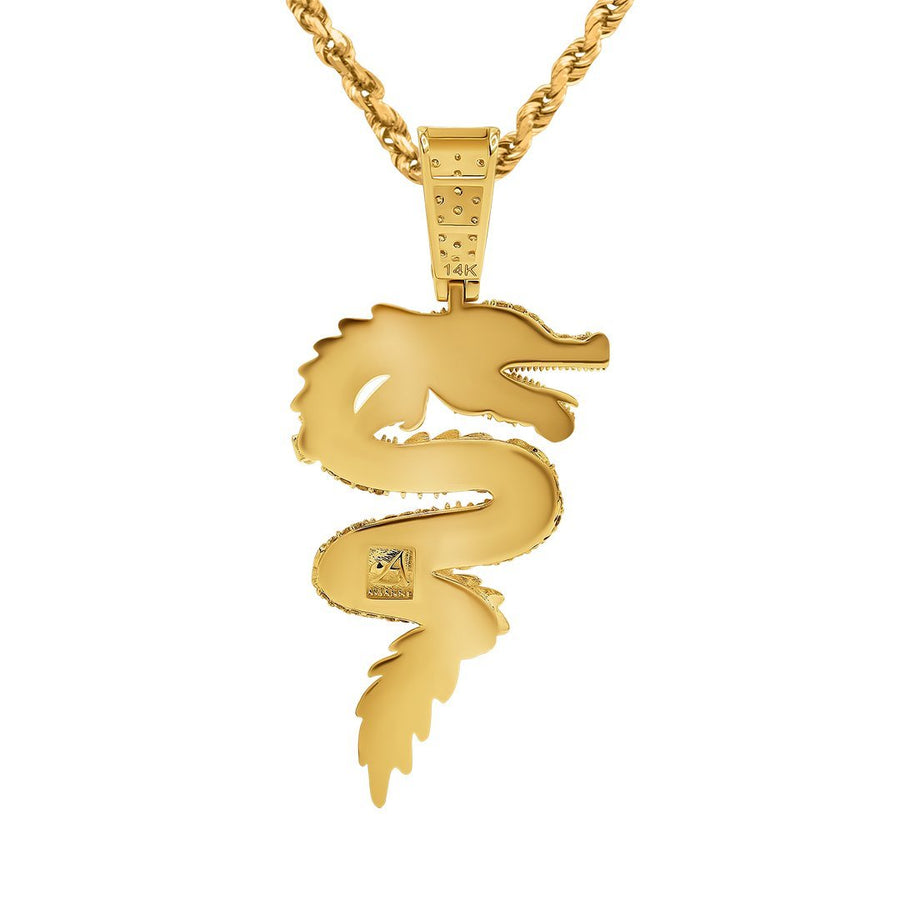 Colgante de dragón de oro amarillo de 14 k de 1,6 quilates