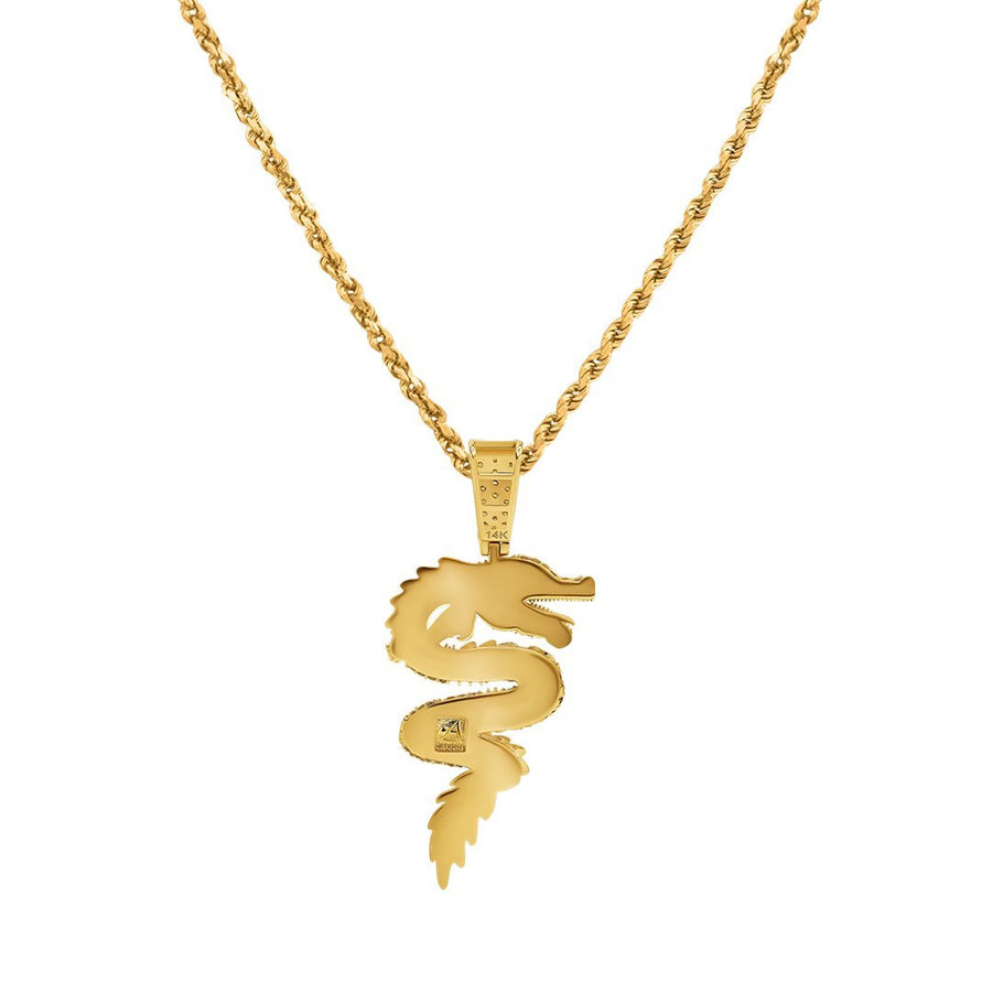 Colgante de dragón de oro amarillo de 14 k de 1,6 quilates