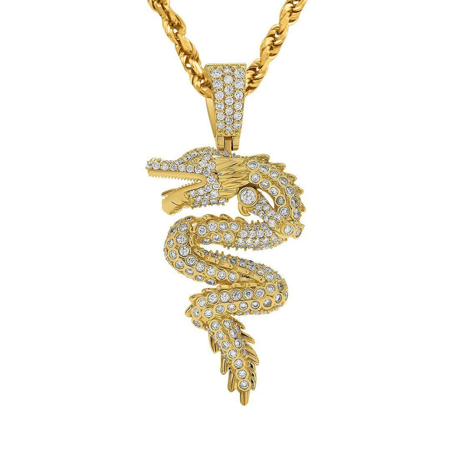 Colgante de dragón de oro amarillo de 14 k de 1,6 quilates