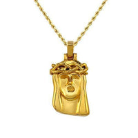 Thumbnail for Yellow 14K Yellow Gold Jesus Head Pendant