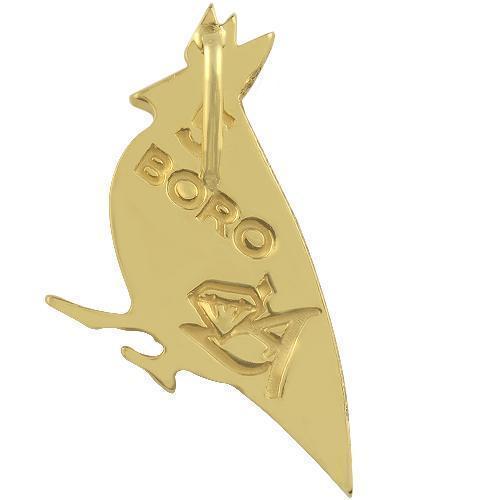 14K Yellow Solid Gold 5 Boro Custom Diamond Logo Pendant 3.50 Ctw