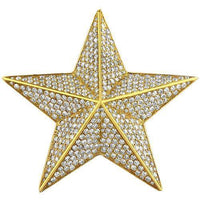 Thumbnail for 14K Yellow Solid Gold Custom Mens Diamond Star Pendant 3.96 Ctw