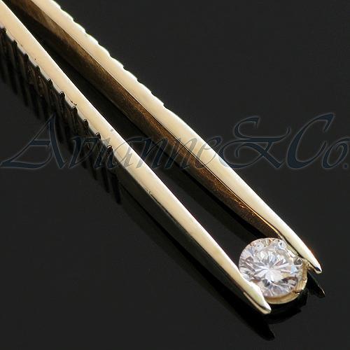 Yellow 14K Yellow Solid Gold  Diamond Jewelery Tweezer Pendant 0.10 Ctw