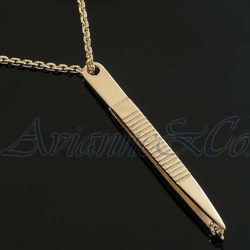 Yellow 14K Yellow Solid Gold  Diamond Jewelery Tweezer Pendant 0.10 Ctw