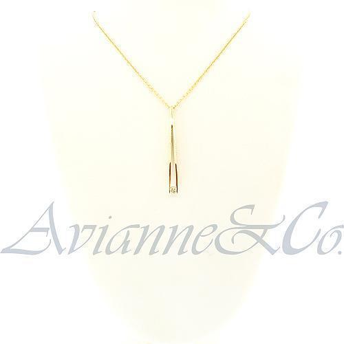 Yellow 14K Yellow Solid Gold  Diamond Jewelery Tweezer Pendant 0.10 Ctw