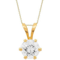 Thumbnail for Yellow 14K Yellow Solid Gold Diamond Solitaire Pendant 0.45 Ctw