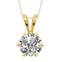Thumbnail for Yellow 14K Yellow Solid Gold Diamond Solitaire Pendant 0.53 Ctw