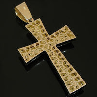 Thumbnail for 14K Yellow Solid Gold Mens Diamond Cross Pendant 1.50 Ctw