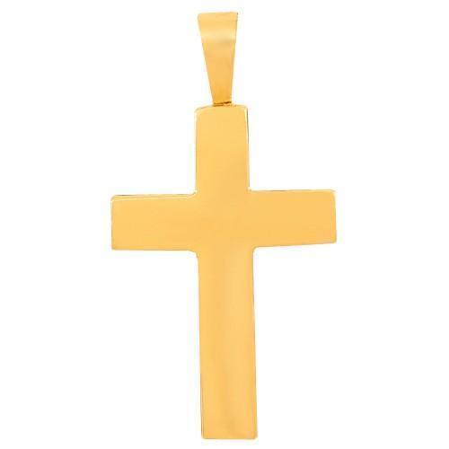 14K Yellow Solid Gold Mens Diamond Crucified Jesus Cross Pendant Plated in Blue Enamel 1.00 Ctw