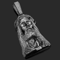 Thumbnail for 14K Yellow Solid Gold Mens Diamond Jesus Head Pendant with Red Diamonds 11.50 Ctw