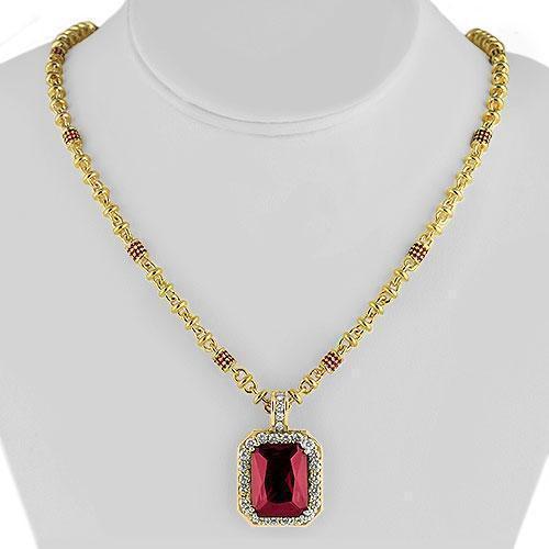 Red ruby diamond pendant Clearance